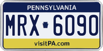 PA license plate MRX6090
