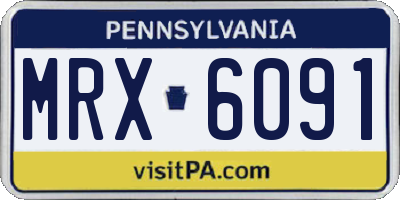PA license plate MRX6091