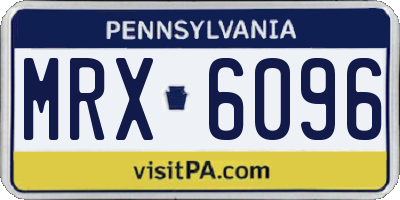 PA license plate MRX6096