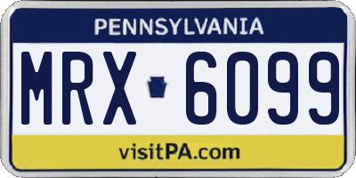 PA license plate MRX6099