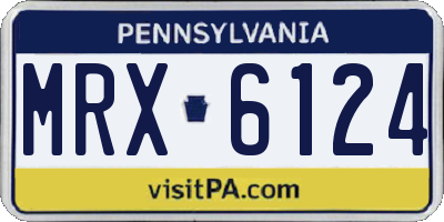 PA license plate MRX6124