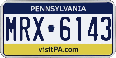 PA license plate MRX6143