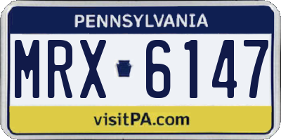 PA license plate MRX6147