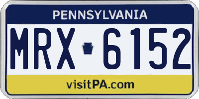 PA license plate MRX6152