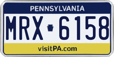 PA license plate MRX6158