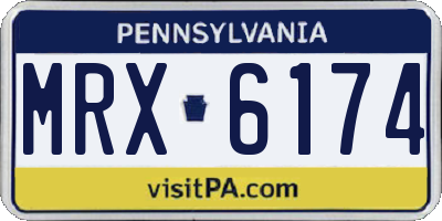 PA license plate MRX6174