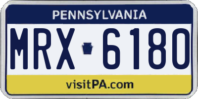 PA license plate MRX6180