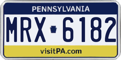 PA license plate MRX6182