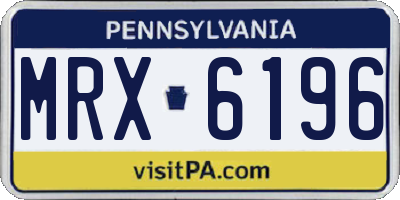 PA license plate MRX6196