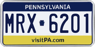 PA license plate MRX6201