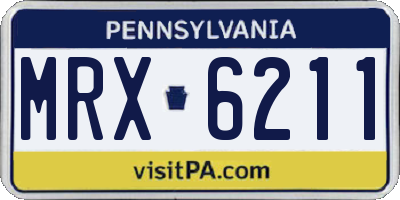 PA license plate MRX6211