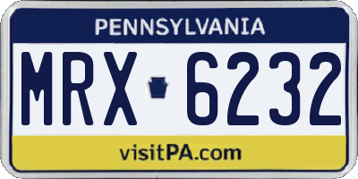 PA license plate MRX6232