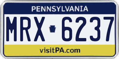 PA license plate MRX6237