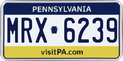 PA license plate MRX6239