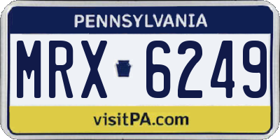 PA license plate MRX6249