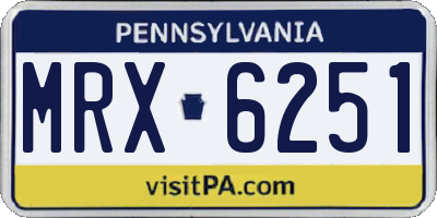 PA license plate MRX6251