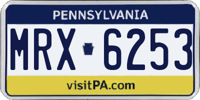 PA license plate MRX6253