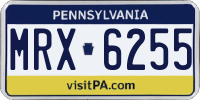PA license plate MRX6255