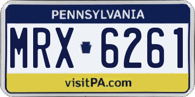 PA license plate MRX6261