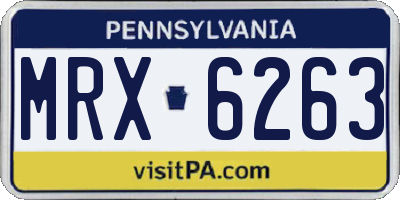 PA license plate MRX6263