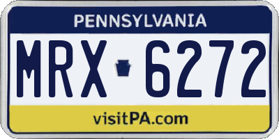PA license plate MRX6272