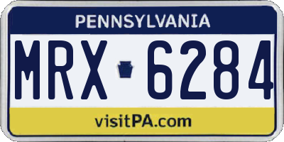 PA license plate MRX6284