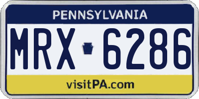 PA license plate MRX6286
