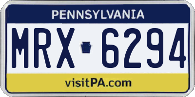 PA license plate MRX6294