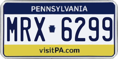 PA license plate MRX6299