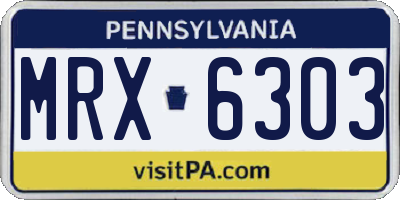PA license plate MRX6303