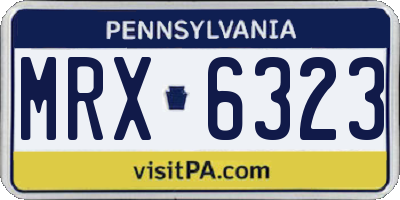 PA license plate MRX6323