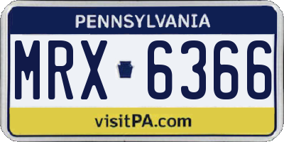 PA license plate MRX6366