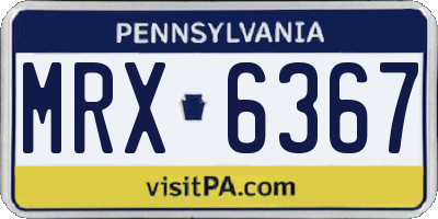 PA license plate MRX6367