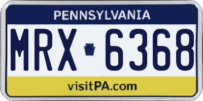 PA license plate MRX6368