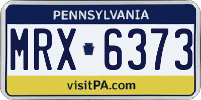 PA license plate MRX6373