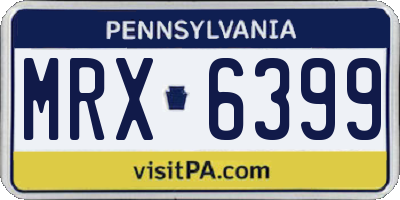 PA license plate MRX6399