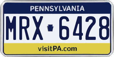 PA license plate MRX6428