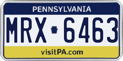 PA license plate MRX6463
