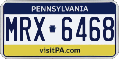 PA license plate MRX6468