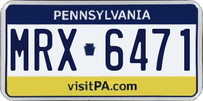 PA license plate MRX6471