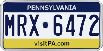 PA license plate MRX6472