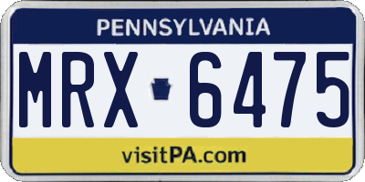 PA license plate MRX6475