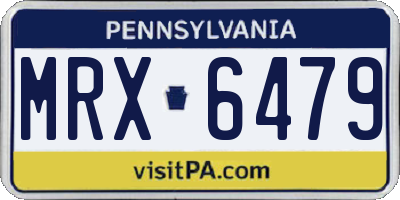 PA license plate MRX6479