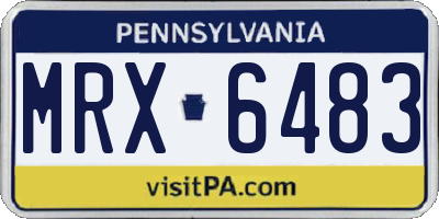 PA license plate MRX6483
