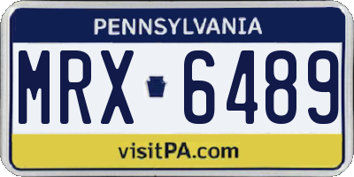 PA license plate MRX6489