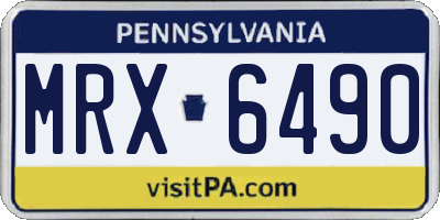 PA license plate MRX6490