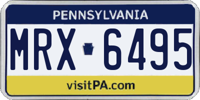 PA license plate MRX6495