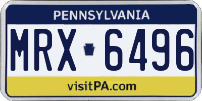 PA license plate MRX6496