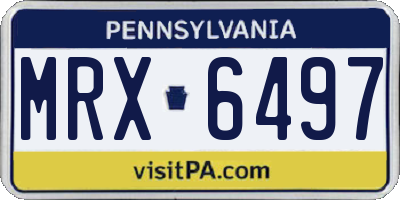 PA license plate MRX6497