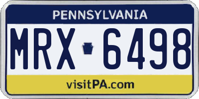 PA license plate MRX6498